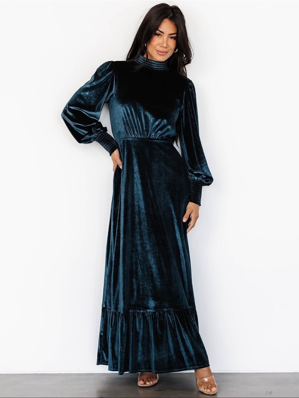 NWT Baltic Born - Elodie Velvet Maxi Dress - Jade - Size Women’s Large